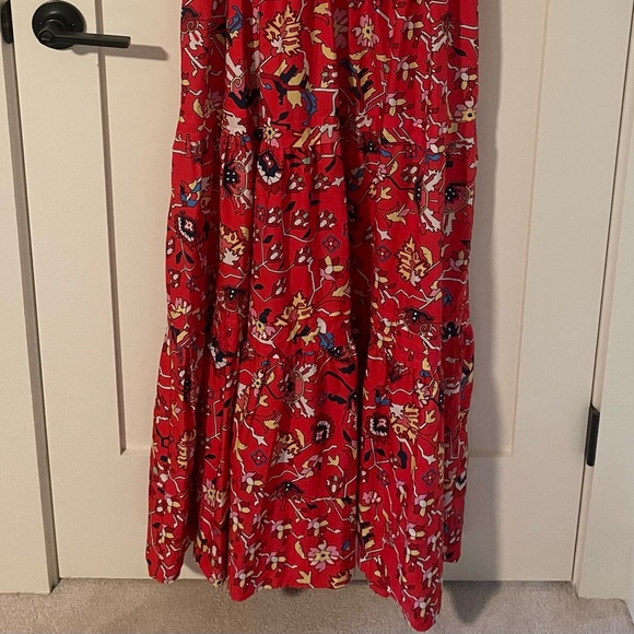 Anthropologie Cotton Tribal Print Dress, Red - Picture 6 of 9